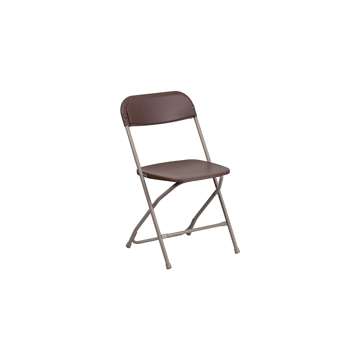 Flash Furniture Plastic Armless Folding Chair Premium Brown 120/Pack 120LEL3BRN
