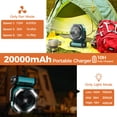 thumbnail image 2 of Ventilador de camping con luz KITWLEMEN Batería recargable de 20000 mAh, 2 of 7