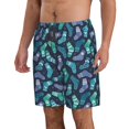 thumbnail image 2 of Logiee Green Christmas Print Socks Print Mens Swim Trunks Quick Dry Board Shorts,Breathable Hawaii Beach Shorts Swimwear Bathing Suits-Small, 2 of 6