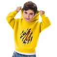 thumbnail image 4 of fnnxnal Little Girls 6T Yellow Hoodie - Tiger Claw Print Playful Kids Hooded Sweatshirt, Durable for Active Play, Easy Care, 4 of 5