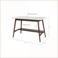 thumbnail image 4 of Desks | Parker Mid-Century Classic Desk with Off-White Top & Pecan Base | 48"W with Drawer & Lower Shelf | Off-White+Pecan | Wood, 4 of 6