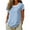 Light Blue, variant on Womens Short Sleeve Shirts Color Block Lace Neck Tops Casual Summer T Shirt Pink,M