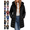 Black, variant on Women's Mid Length Puffer Jacket Long Sleeve Full Zip Coat with Pockets Warm Winter Outerwear for Cold Weather