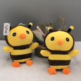 thumbnail image 5 of Peluche de abeja de dibujos animados de 24 cm con ventosa, alas pequeñas, amarillo, suave, para bodas, muñeco a rayas, regalo de cumpleaños para niños, 5 of 5