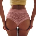thumbnail image 1 of Gibobby Lencería de encaje Bragas de encaje para mujer, bragas de cintura alta de talla grande, ropa interior Sexy para mujer, lencería con realce de glúteos(Rosa CH), 1 of 5