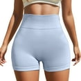 thumbnail image 1 of PEASKJP Yoga Shorts for Women Tummy Control Quick Dry Running Sport Shorts Running Workout Shorts Light Blue M, 1 of 5