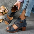 thumbnail image 4 of SDNall Platform Sandals for Women with Strappy Cutouts and Adjustable Buckle, Featuring a Supportive Block Heel for Casual Wear in Multiple Colors, 4 of 8