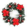 thumbnail image 1 of Christmas Wreath With Battery Powered LED Light String Front Door Hanging Garland Holiday Home Decorations, 1 of 4