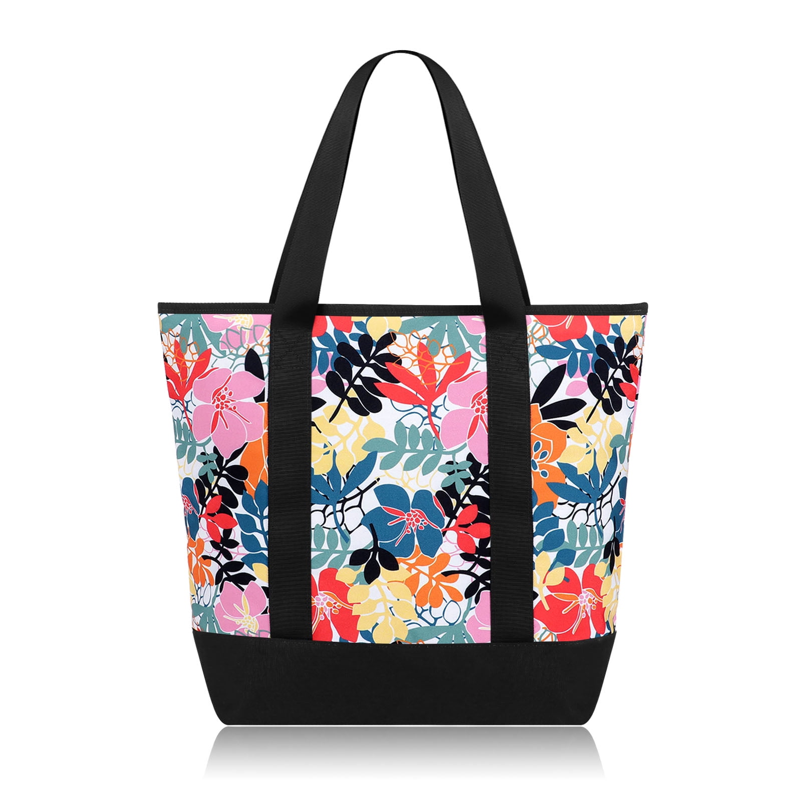 HAWEE Canvas Tote Bags for Women with Zipper and Compartments Large ...