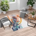thumbnail image 1 of Floral Turkish Area Rug, Spring Themed Abstraction Butterflies Flower Petals and Tulip Leaves, Soft Carpet for Living Room Decor with Distressed Look, 6.6' X 9.6', Burnt Orange, by Ambesonne, 1 of 4