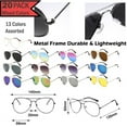thumbnail image 2 of 20 Pairs Assorted Color Sunglasses, Classic Aviation Style UV400 Polycarbonate Lenses, Full Metal Durable Frame, 2 of 3