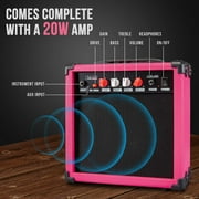 LyxPro 30-inch Pink Electric Guitar for Beginners