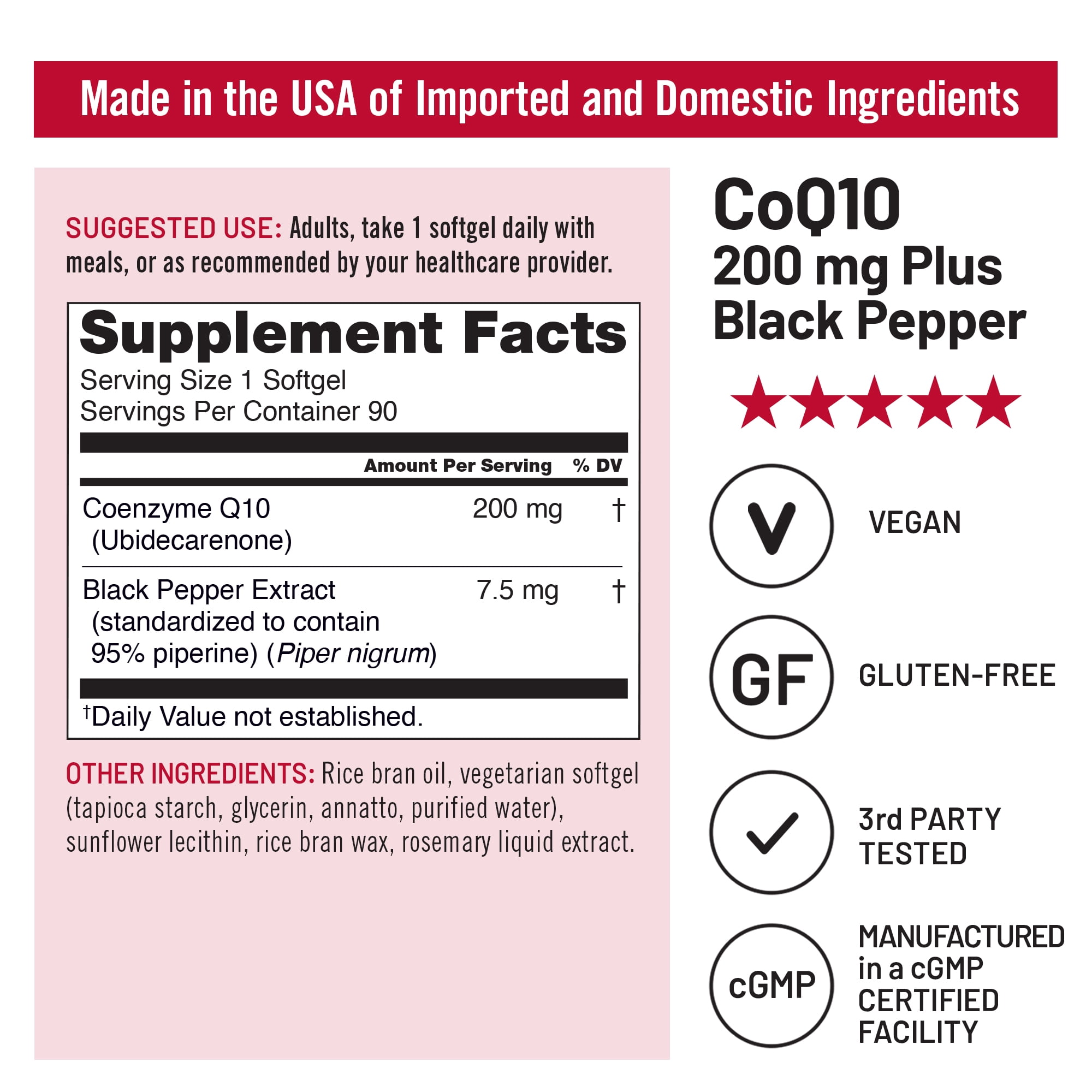 NatureWise CoQ10 200mg + Black Pepper, High Absorption - 90 Softgels[90-Day Supply]