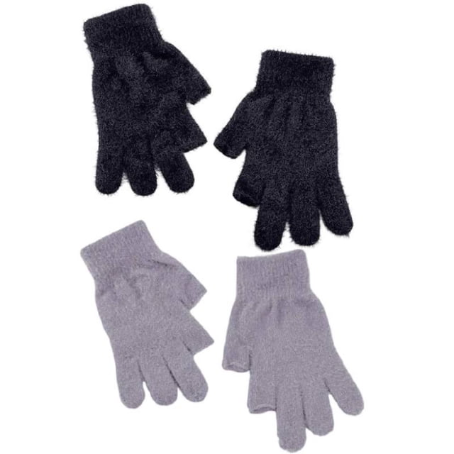 Abbraccia Guantes sin dedos de forro polar grueso, color liso de invierno, compatibles con pantallas para niños, ideales para escribir y jugar.