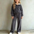 thumbnail image 5 of Oiangi Girls Zip Up Sweaters Stand Collar Jacket and Pants,Teen Girl Cozy Knit Thermal Outfits 2 Piece Sets for Winter Dark Gray 5-6 Years, 5 of 5