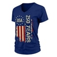 thumbnail image 5 of KDDYLITQ Womens 250th Anniversary Independence Day Tshirt American Birthday National Flag Print V Neck T-Shirts 4th July Red White Blue July 4th Blouses 250th Birthday 2026 Short Sleeve Tops Blue 2XL, 5 of 6