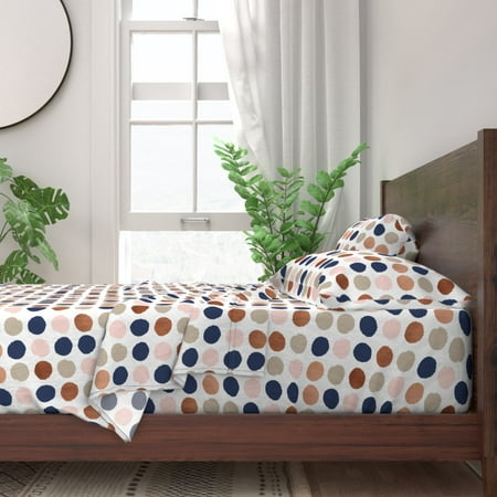 Rose Gold Dots Jumbo Dot Big Polka 100 Cotton Sateen Sheet Set By