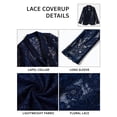 thumbnail image 5 of Fancyglim Lace Cardigan for Women Open Front Long Sleeve Sheer Lace Floral Crochet Summer Shrug Bolero Cover Up Navy XL, 5 of 7