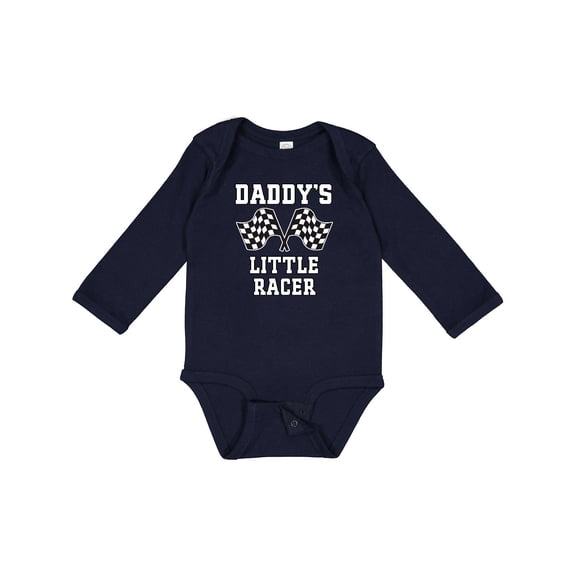 Inktastic Racing Daddy Little Racer Boys Long Sleeve Baby Bodysuit