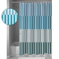thumbnail image 3 of Small Stall Shower Curtain 36x72 Inch Narrow Half Size Colorful Stripe Bath Curtains Bathroom Decor Modern Teal Blue Green Vertical Striped Waterproof Fabric Shower Curtain Set with Hooks 36 Inch, 3 of 6