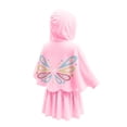thumbnail image 4 of WhouRiu Girls Knit Cover Up Dress Fashion Graphic Long Sleeve Hooded Zip Up Dresses With Pockets Kids Comfortable Cute Casual Wear,6-7 Years, 4 of 7