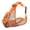 Orange, variant on Short Snout Dog Muzzle for French Bulldog, Pug, English Bulldog - Open Eye Design for Better Vision & Comfort, Soft Mesh Adjustable Anti Biting Eating, Full Pant Allows Drinking & Feeding