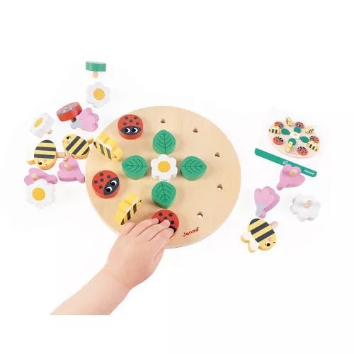Janod - Jardin - Mon Premier Mandala - Puzzle Éducatif - Jouet de Développement - Apprentissage Précoce - Découverte Pour Enfants et Tout-Petits - À Partir de 2 Ans + - Multilingue