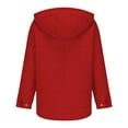 thumbnail image 6 of Hinvhai Girls Quilted Hooded Jacket Winter Quarter Button Coats Heavyweight Windproof Warm Pullover Outerwear Red 13 Years, 6 of 9