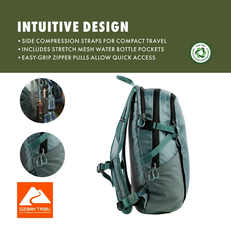 Ozark Trail Hydration-Compatible Juniper 14L Daypack, Green