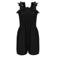 thumbnail image 7 of BFHHYA Womens Smocked Waist Rompers Casual Square Neck Sleeveless Romper Summer Wide Leg Shorts Jumpsuits, 7 of 7