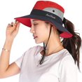 thumbnail image 1 of SNNROO Chapeau de Soleil Femme Protection Uv Chapeau Pliable Randonnée Chapeau Jardin Chapeau Bobini-Rose, 1 of 5