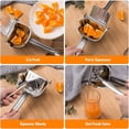 thumbnail image 2 of Exprimidor de limón de acero inoxidable real, exprimidor de cítricos, prensa manual de alta resistencia, extractor de jugo, prensador de naranja, lima y pomelo, 2 of 4