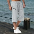 thumbnail image 2 of YDLCAFD Mens Pants Slim Fit Tall Jogging In Spring And Summer Relaxing And Relaxing Beach Vacation Nine Point Sweatpants, 2 of 4