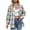 White, variant on Women's Casual Cotton Plaid Shirts Long Sleeve Button-Down Flannel Overshirt Jacket (White, XXL)
