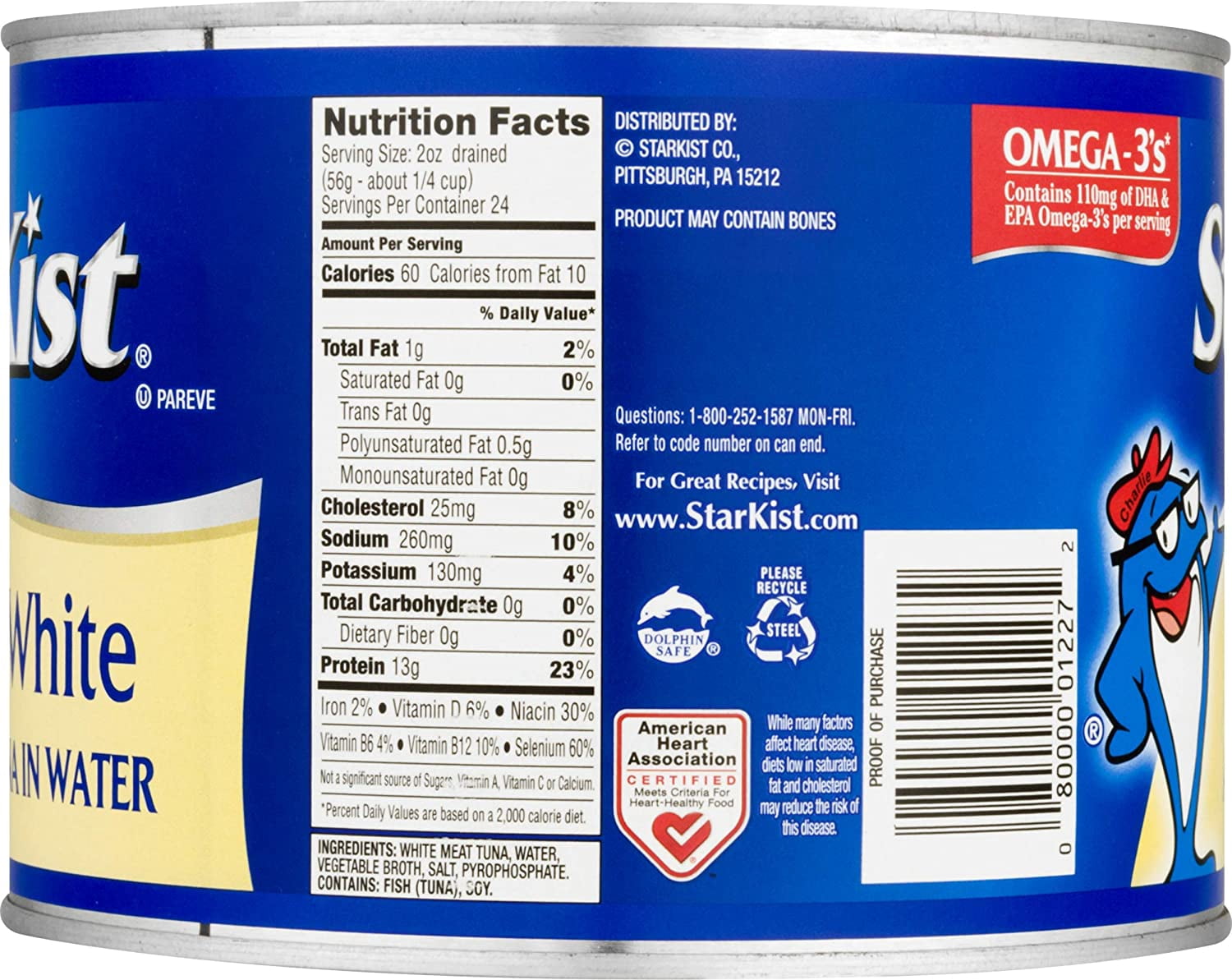 StarKist Chunk White Albacore Tuna in Water - 66.5 oz Can (Pack of 6)
