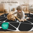 thumbnail image 4 of ODIKA 8'x10' Washable Area Rug Non-Slip Chair-Friendly Mat Black White Abstract Geometric Elegance Contemporary Design with Bold Contrast for Dining Room, Large Office, Lounge, 4 of 7