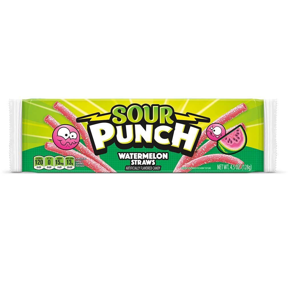 Sour Punch Straws, Watermelon, 4.5oz Tray