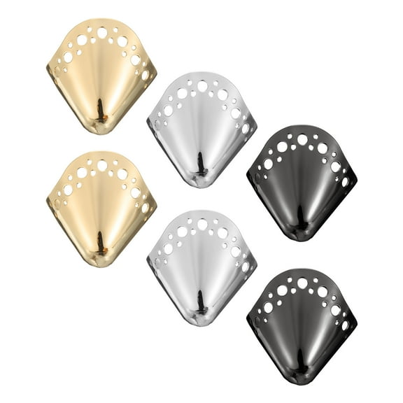 Uxcell 6Pcs Metal Shoes Pointed Protector High Heel Tip Solid Toe Tip Cap Cover Elegant for Women Shoe Pump Repair Decoration Protection Gold/Silver/Black