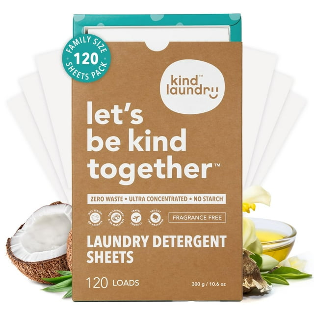 Detergente en sábanas Kind Laundry, 120 cargas, sin fragancia