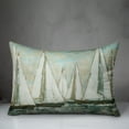 thumbnail image 3 of Creative Products Green Painterly Sailboats 14x20 Indoor / Outdoor Pillow, 3 of 3