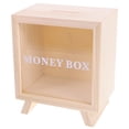 thumbnail image 1 of MasteelfCA Wood Piggy Bank Money Saving Box Coin Bank Money Jar Saving Bank Tip Box, 1 of 8
