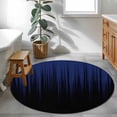 thumbnail image 4 of Round Area Rugs Collection 3.3 Ft, Navy Blue Black Ombre Non-Slip Residential Carpet, Modern Abstract Striped Gradient Indoor Crawling Mats Doormat Runner Rugs Play Mat forBedroom, 4 of 9