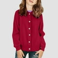 thumbnail image 2 of Dmsael Uniform Sweater School Clothes for Girls Girls' Cardigans Sweater School Uniforms Cotton Long Sleeve Lightweight Outerwear Red,3-4 Years, 2 of 5