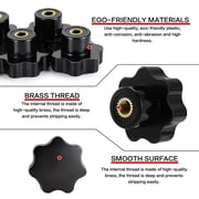 M6 Star Knobs, Female Thread Knurled Knob, Black Plastic Handle Tightening Knobs for Mechanical Equipment