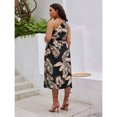thumbnail image 3 of Plus Size Women's Summer Printed Drawstring Sexy Vacation Dress, 3 of 6