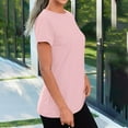 thumbnail image 6 of Taqqpue Women Summer Tops Casual Solid Color Crew Neck Short Sleeve Workout Blouse Tops Flowy Loose Fit Plus Size T Shirts, 6 of 7