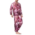 thumbnail image 2 of Balery Pink Glitter Heart Candy Pijama para Hombre de Dos Piezas con Manga Larga, Conjunto de Dormir y Descanso Suave con Bolsillos-X-Large, 2 of 7