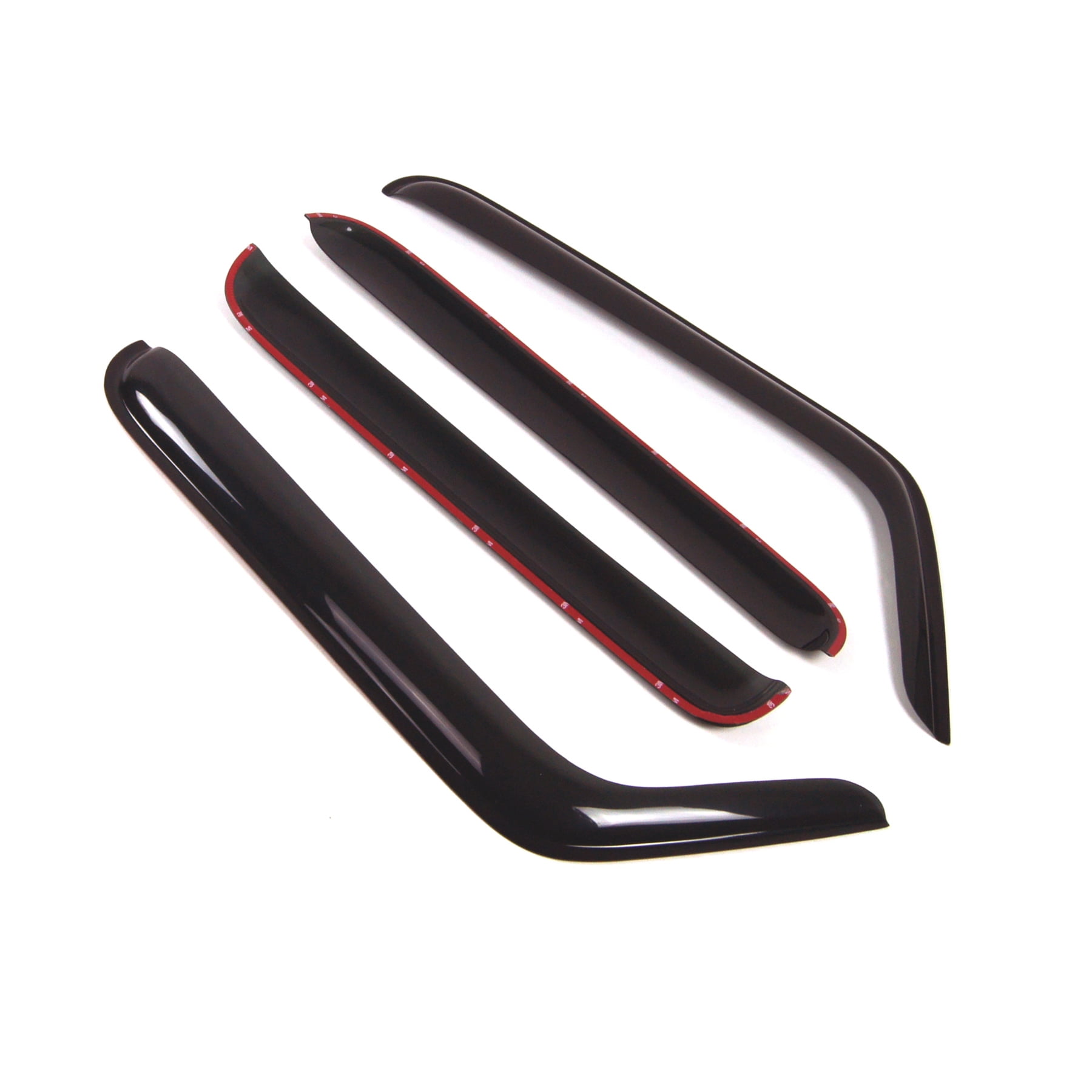 Tuningpros WD2-277 Outside Mount Window Visor Deflector Rain Guard Dark Smoke 4 Pcs Set For 2007-2016 Jeep Wrangler