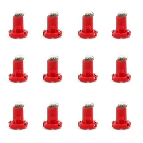 12pcs 12V T3 2-3014- Red  Car Interior Dashboard Panel Light Bulb