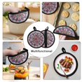 thumbnail image 5 of ZIATUBLES 2 Pieces Pot Holders Oven Mitts 2-in-1 Heat Resistant Hot Mats with Breathable Cotton-Like Liner Non-Slip Quilted Liner Trivets Kitchen 8 Inch Round Decor, Tribal Ethnic Flower, 5 of 7